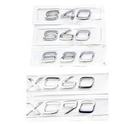 MSEURO 3D-ABS-Emblem-Aufkleber, schwarz, passend for Volvo-Buchstaben auf dem Kofferraum XC60 XC90 S60 V40 V50 V60 C30 S80 S40 XC40 XC70 S90 Zubehör (Color : Silver, Size : XC90)