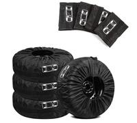 MSMDG 4 Stück Reifentasche Set für Cupra Ateca/Born/E-Racer/Formentor/Leon/TCR, wasserdichte Staubdicht Reifenschutzhülle Schutzhülle für Reifenaufbewahrung,Black-L