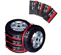 MSMDG 4 Stück Reifentasche Set für Mercedes-Benz B-Klasse MPV W245 Hatchback W242 W246 W247, wasserdichte Staubdicht Reifenschutzhülle Schutzhülle für Reifenaufbewahrung,Red-L