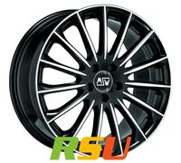 MSW MSW 30 gloss black full polished 7.5x18" ET45 LK5 114.3 ML 73.1 Alufelgen...