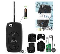 MT-KEY Funk Schlüssel 434MHZ ID48 Klappschlüssel kompatibel mit VW Bora 1J Golf IV 4 Polo 9N Passat B5 3B Beetle 9C 1J0959753B Fernbedienung