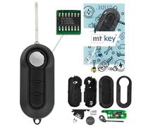 MT-KEY Funk Schlüssel 434MHZ kompatibel mit FIAT 500 Grande Punto Evo Doblo II Citroen Nemo Peugeot Bipper Opel Combo D 433,05MHz Klappschlüssel