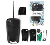 MT-KEY Klapp Schlüssel 434MHZ Fernbedienung ID46 PCF7941 HU100 2 Tasten kompatibel mit Autoschlüssel Opel Corsa D BJ 2006-2016 Funkschlüssel