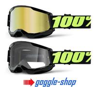 MTB Brille 100% STRATA 2 Motocross MX 100 PERCENT Spiegel / Klar