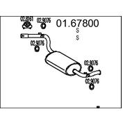 MTS 01.67800 Rear Muffler for CITROËN,FIAT