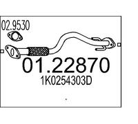 MTS Abgasrohr 0122870 vorne für VW