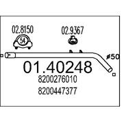 MTS Abgasrohr 0140248 vorne für RENAULT