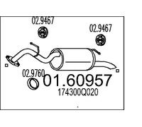 Endschalldämpfer 01.60957 MTS für TOYOTA YARIS
