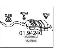 MTS Endschalldämpfer 01.94240 – für VW Golf 4 (1J1), New Beetle (9C1), Audi & SEAT
