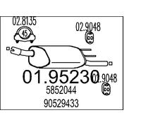 Endschalldämpfer 01.95230 MTS für OPEL CORSA B