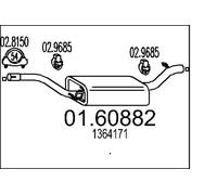 MTS Endschalldämpfer Nachschalldämpfer 01.60882 für FORD FOCUS MAX C30 VOLVO 2