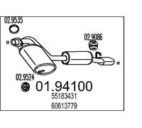 MTS Endschalldämpfer Schalldämpfer für Alfa Romeo Spider GTV 01.94100