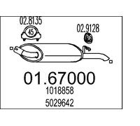 MTS Endschalldämpfer Schalldämpfer für Ford Fiesta III 1.3 Cat 01.67000