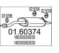MTS Endschalldämpfer Schalldämpfer für Honda Civic VII Hatchback 01.60374