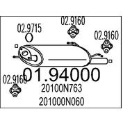 MTS Endschalldämpfer Schalldämpfer für Nissan Almera I Hatchback 01.94000