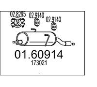 MTS Endschalldämpfer Schalldämpfer für Peugeot 206 CC 1.6 16V 1.4i 01.60914