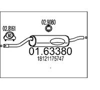 MTS Endschalldämpfer Schalldämpfer passend für BMW 5er 520i 525i 01.63380