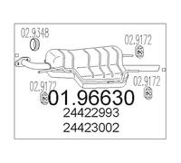 MTS Endtopf NEU für Opel Astra G Stufenheck T98 1.4 1.6 1.8 16V Auspuff + Anbaut