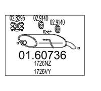 MTS Endtopf Neu für Peugeot 206 1.1 1.4 16V 1.6 LPG 1.4 HDI Auspuff