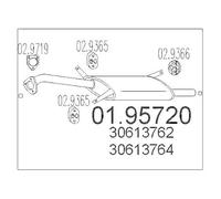 MTS Endtopf NEU für Volvo S40 I 644 V40 Kombi 645 Auspuff + Anbaut.