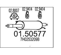 MTS Mittelschalldämpfer 01.50577 für T5 VW TRANSPORTER MULTIVAN 7HM 7HN 7HF 7EF