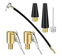 Multifunktionales Valve Adapter Set, Ventilverlängerung Set - 35cm Reifenfüller Schlauch mit 2 x Autoventil Hebelstecker Air Chuck Reifenfüllschlauch Autoventil Adapter für Autoreifen, Fahrräder,Bälle