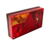 Multipoint 1 Pkw Anhänger Rückleuchte Rücklicht 24-5000-007 links | E9-geprüfte 12V Heckleuchte mit Dreiecksrückstrahler für Anhänger, Wohnwagen und Lkw. Einfacher 5-poliger Bajonettanschluss.