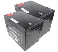 Multipower 2 Stück PB Blei Akku passend für Seniorenmobil Elektromobil AS E 450 F, 12V 75Ah Blei AGM E450F - schwarz 4055909208992