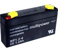 Multipower MP1.2-6 Akku PB Blei, 6 Volt 1200mAh, Anschluss 4,8