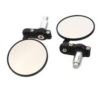 MUSISALY Motorrad Rückspiegel Rund 1 Paar Lenker Rückspiegel Schwarz mit Reflektor für Elektromobil Fahrrad und Motorrad