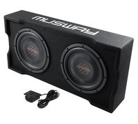 Auto Subwoofer 25cm Downfire mit Passivmembran, Aktiv + Verstärker Musway MF210A