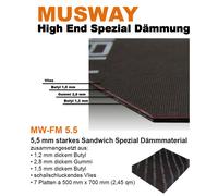 MUSWAY MW-FM 5.5 5,5 mm starkes Sandwich Dämmmaterial schallabsorbierend Vlies