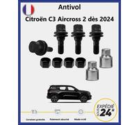 Muttern Zündschloss Schloß für Räder Schwarz Citroën C3 Aircross 2 Ab 2024 (4