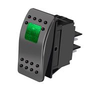 mxuteuk KFZ Auto Schalter 12V beleuchtet Kippschalter wasserdicht grüne LED Ein/Aus Wippschalter Boot Marine Druckschalter Schalter 4Polig mit Licht RK1-06-G