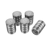 MXYUANHANG 5 Stück Ventilkappen Auto für Peugeot E-3008 E-5008 GT Allure 2024 2025, Autoventil Kappe Reifen Ventilkappen Autoventil Kappe Alu Metall,Grey