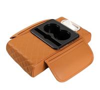 MYJDML Armlehnen Polster Auto für Skoda Fabia 2000-2018 2019 2020 2021 2022 2023 2024-pr, Armlehnen Polster für Mittelkonsole, Multifunktionale Auto Armlehne Kissen, mit Getränkehalter,A