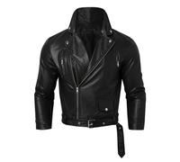 Mymyguoe Motorradjacke Herren Lederjacke Bomberjacken Klassische Fliegerjacke Pu Leder Kunstlederjacke Retro Chopper Rockerjacke Touring Bikerjacke Mit Original Biker Rüstung Rautensteppung