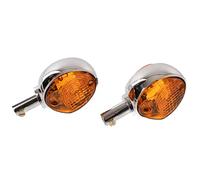 Paar Lenkerblinkleuchte 8580.26 - Chromlook + oranges Glas - Vogelserie, passend f. MZ ES