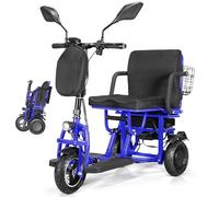 MZYZPPBD Elektromobil Seniorenmobil für Senioren 3 Räder Reise Klappbar Mobilitätsroller mit Korb Tragfähigkeit 160 kg Elektro Dreirad Faltbar für Senioren Erwachsene Behinderte,B