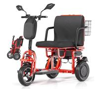 MZYZPPBD Elektromobil Seniorenmobil für Senioren 3 Räder Reise Klappbar Mobilitätsroller mit Korb Tragfähigkeit 160 kg Elektro Dreirad Faltbar für Senioren Erwachsene Behinderte,A