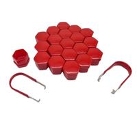 NAAA 20x Schraubenkappen 17mm Rot inkl. Abziehhaken Auto Mutter Covers Bolt Schutzkappen Radschraubenkappen SW17