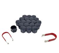 NAAA 20x Schraubenkappen 21mm Schwarz inkl. Abziehhaken Auto Mutter Covers Bolt Schutzkappen Radschraubenkappen SW21