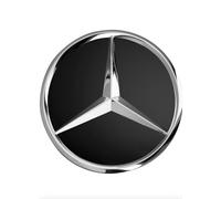 Nabendeckel Satz schwarz matt mit Chromstern Original Mercedes-Benz 66,8 mm