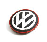 VAG Ersatzteil Original Volkswagen - Set 4 Teile x Radkappen Mitte Räder Alufelgen (Chrom/Rot), 5G0601171BLYC