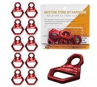 NACETURE Motorrad-Spannanker, robuster Edelstahl, 10 Stück, Dirt-Bike-Spanngurt-Ringe, Zubehör für LKW, Wohnmobil, Anhänger, LKW, Bettspannanker (Rot, 10 Stück)