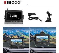Nachtsich 150° Solar Rückfahrkamera Kabellos Einparkhilfe Mit 1080P Farb Monitor