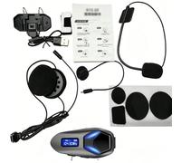 Naroote Motorradhelm-Bluetooth-Headset, Helmlautsprecher, Motorrad-Fahrrad-Schneemobil-Headset mit FM-Radio-Unterstützung, Zwei-Wege-Gegensprechanlage, RGB-Lichter, IP65, Regenfest, Ideal für ATV