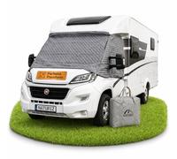 NATURIZ® FIAT Ducato Frontscheibenabdeckung - Premium Windschutzscheibenabdeckung - Thermomatte außen mit Sonnenschutz für Wohnmobile - für FIAT Ducato, Citroen Jumper, Peugeot Boxer 2006-2025 (FIAT)