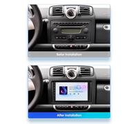 Navigation Auto Navigator für Smart Fortwo 451 2005-2010 mit Bluetooth Fm Radio, Mirror Link, USB, Aux, Unterstützt Tpms Lenkradsteuerung, 4 Kern 2G+32G