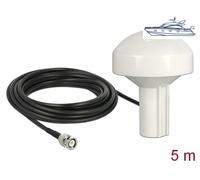 Navilock GNSS GALILEO GPS QZSS Marine Antenne 1575 MHz BNC Stecker 28 dBi direktional mit Anschlusskabel RG-58 U 5 m outdoor weiß